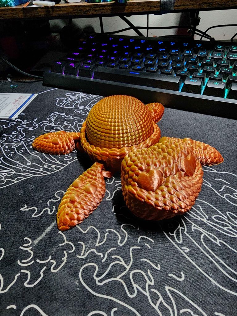 "Unique 3D-Printed Crochet Turtle"